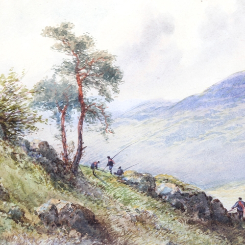 1336 - Edwin Earp, watercolour, river landscape, signed, 24cm x 57cm, framed