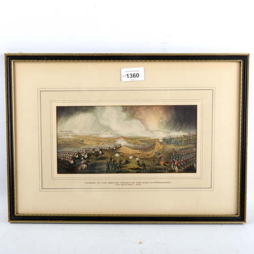 1360 - A pair of Baxter prints, Charge of the British Troops on the Road to Windlesham 1854, and Review of ... 