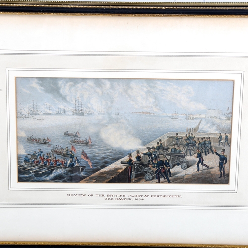 1360 - A pair of Baxter prints, Charge of the British Troops on the Road to Windlesham 1854, and Review of ... 