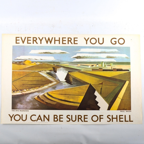 1365 - Paul Nash, poster print for Shell, depicting the Rye Marshes, published 1969, sheet size 50cm x 76cm... 