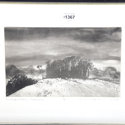 1367 - Norman Ackroyd (born 1938), 2 etchings, landscapes, signed and inscribed in pencil, image 16cm x 26c... 