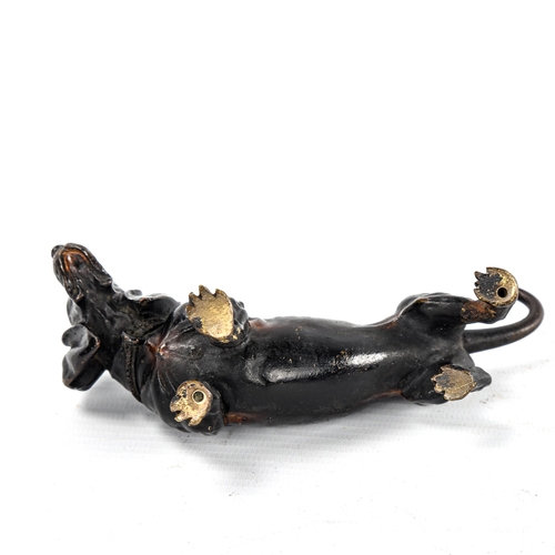 213 - An Austrian patinated bronze Dachshund, unsigned, circa 1900, length 13.5cm