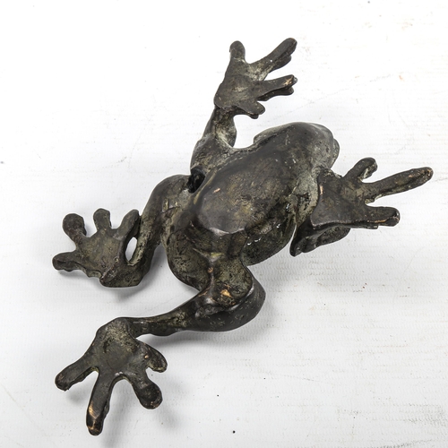 235 - A patinated bronze frog, length 19cm