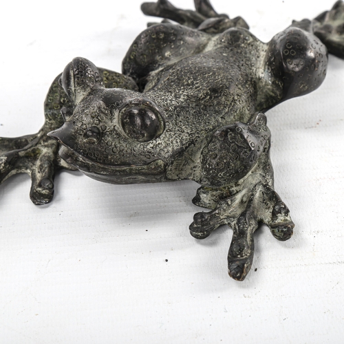 235 - A patinated bronze frog, length 19cm