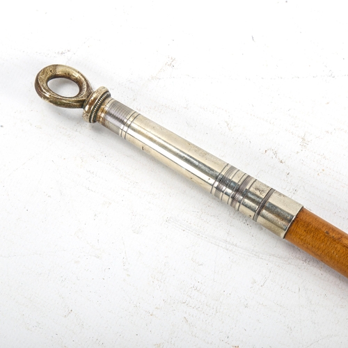 238 - A military swagger stick, wood with white metal mounts, understood to have been owned by Frank Russe... 