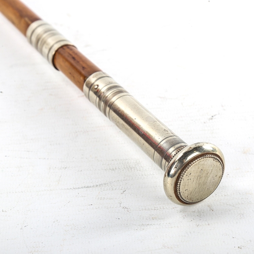 238 - A military swagger stick, wood with white metal mounts, understood to have been owned by Frank Russe... 