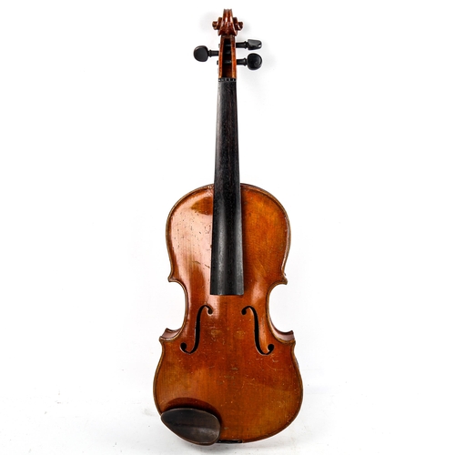 240 - An Antique violin, late 19th/early 20th century, retailed by London Violin Co Limited, bearing Strad... 