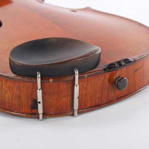 240 - An Antique violin, late 19th/early 20th century, retailed by London Violin Co Limited, bearing Strad... 