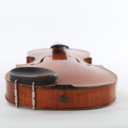 240 - An Antique violin, late 19th/early 20th century, retailed by London Violin Co Limited, bearing Strad... 