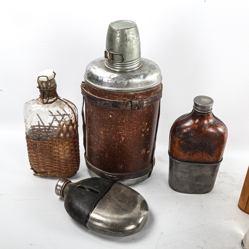 242 - A collection of hip flasks and spirit flasks