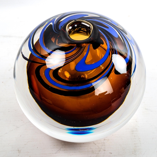 243 - ERIKA LAGERBIELKE for ORREFORS SWEDEN - glass sphere, Merridanus-South Desert, from the series Four ... 