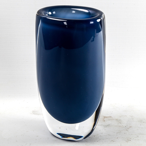 246 - VICKE LINSTRAND for KOSTA SWEDEN - blue glass vase, 1959, signed LH1338, height 18cm