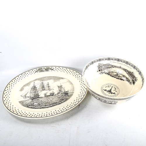 263 - Wedgwood Chicago bowl, limited edition, diameter 31cm, and a Constitution and Java commemorative pla... 