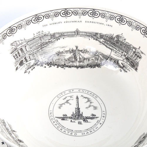 263 - Wedgwood Chicago bowl, limited edition, diameter 31cm, and a Constitution and Java commemorative pla... 