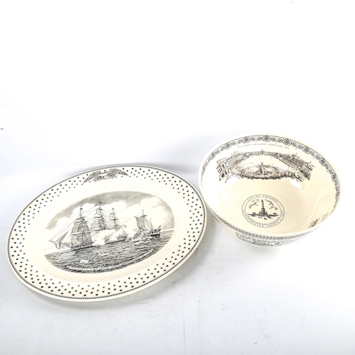 264 - Wedgwood Chicago bowl, limited edition, diameter 31cm, and a Constitution and Java commemorative pla... 