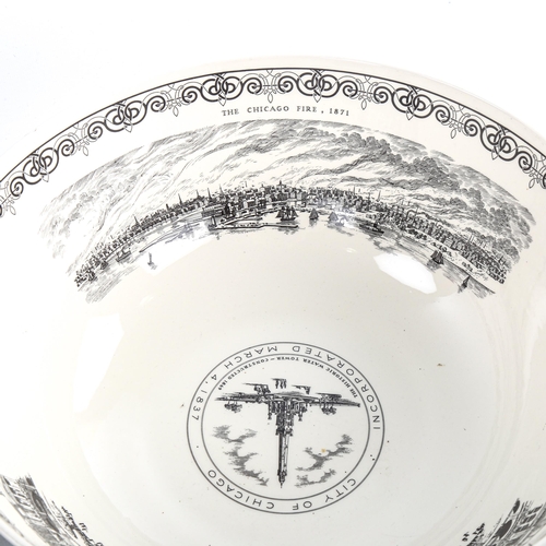 264 - Wedgwood Chicago bowl, limited edition, diameter 31cm, and a Constitution and Java commemorative pla... 