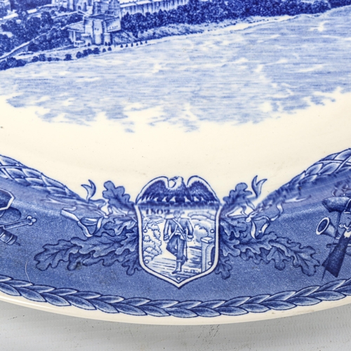 266 - A pair of Wedgwood blue transfer deco (3)rated platters, depicting US Military Academy Westpoint New... 