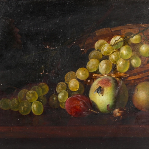 1386 - Henry George Todd, oil on canvas, still life fruit, 26cm x  31cm, framed