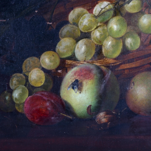 1386 - Henry George Todd, oil on canvas, still life fruit, 26cm x  31cm, framed