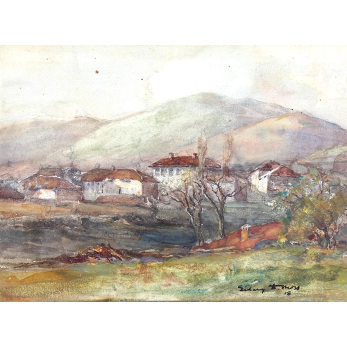 1393 - Sidney Dennant Moss, watercolour, landscape, signed, 18cm x 24cm, framed