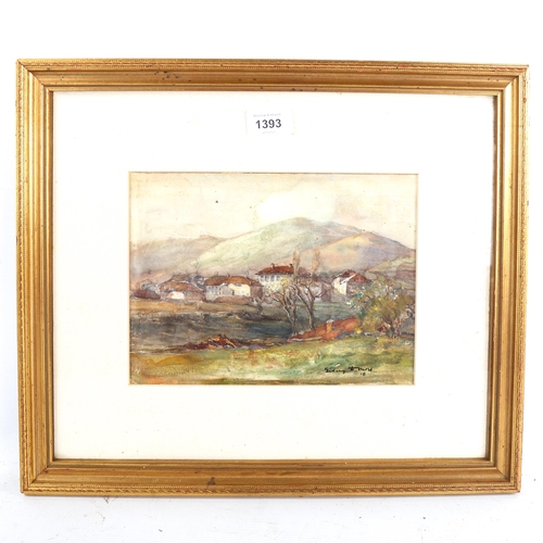 1393 - Sidney Dennant Moss, watercolour, landscape, signed, 18cm x 24cm, framed