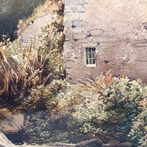 1403 - David Hall Mckewan, watercolour, cottage in the mountains, signed, 35cm x 53cm, mounted