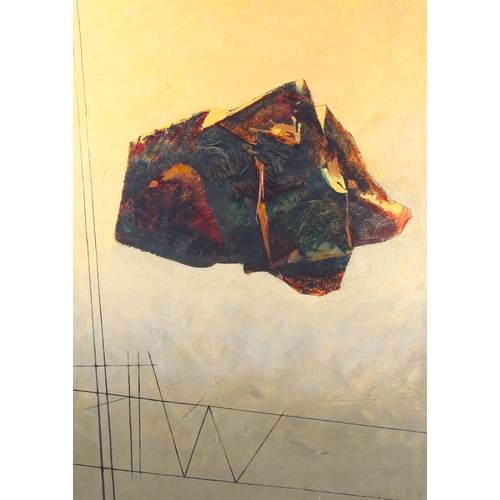 1409 - Brian Chugg, oil on board, Hovering Rock, signed and dated 1957, 72cm x 51cm, framed