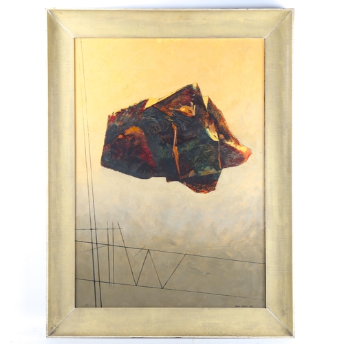 1409 - Brian Chugg, oil on board, Hovering Rock, signed and dated 1957, 72cm x 51cm, framed