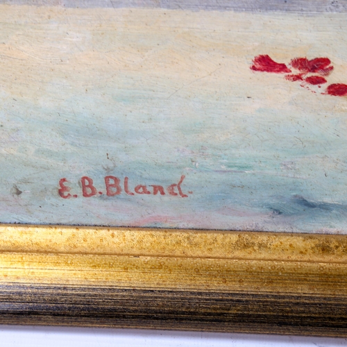 1415 - E B Bland, oil on canvas, still life, signed, 50cm x 75cm, framed