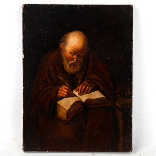 1422 - 19th century Italian School, oil on wood panel, the old scholar, unsigned, 21.5cm x 16cm, unframed