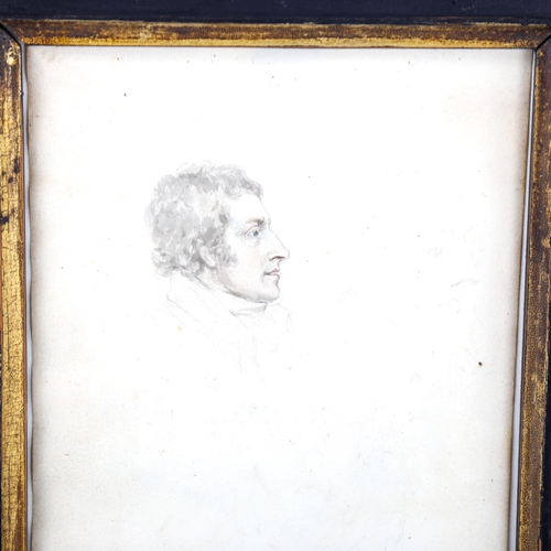 1424 - Daniel Orme (1766 - 1832), pencil portrait sketch from the artist's sketchbook, 18cm x 14cm, framed