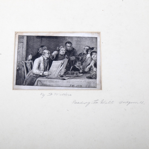 1429 - David Wilkie (1785 - 1841), etching, reading the Will, signed in the plate, image 7cm x 10.5cm, moun... 