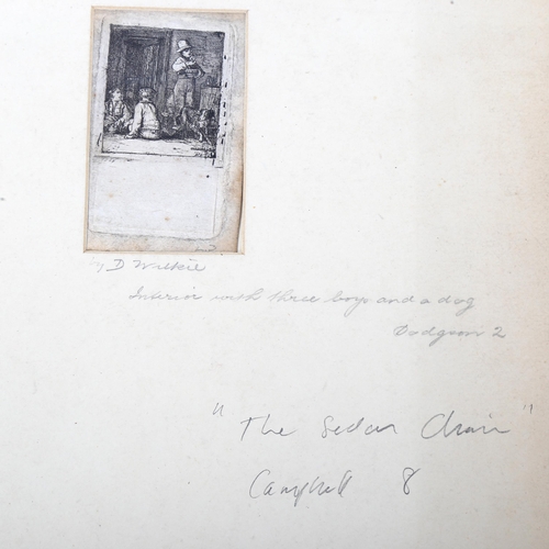 1430 - David Wilkie (1785 - 1841), etching, the Sedan chair, signed in the plate, image 4.5cm x 4cm, mounte... 