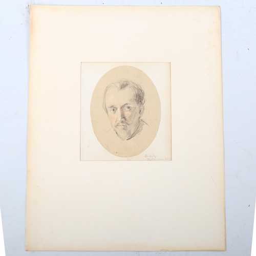 1433 - Sir William Allan (Scottish 1782 - 1850), pencil study for a portrait, 15cm x 11cm, mounted