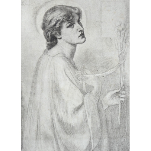 1440 - Dante Gabriel Rossetti, 19th century heliogravure, Sancta Lilias, printed in 1883, 27cm x 19cm, in A... 