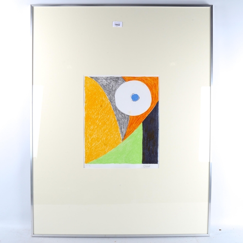 1442 - Duncan Grant, lithograph, abstract, signed in pencil, artist's proof, image 36cm x 30cm, framed