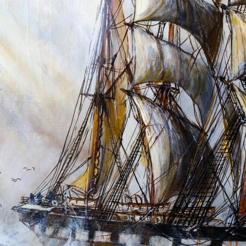 1453 - Andrew Kennedy, oil on canvas, The Iron Four Masted Barque Loch Torridon, signed, 60cm x 90cm, frame... 