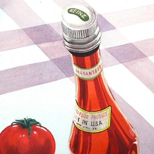 1463 - Philip Eugene Happe, watercolour, advertising design for Heinz Tomato Ketchup, 30cm x 32cm, unframed