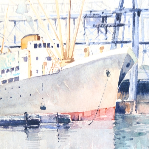 1474 - Charles Patrickson, watercolour, dockyard on the Seine, signed, inscribed verso, 33cm x 42cm, framed