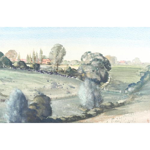 1478 - Lawrence Irving, watercolour, farm landscape Wittersham, signed with monogram, 32cm x 51cm, framed