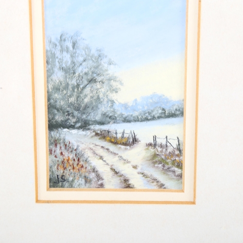 1481 - John Soar, miniature pastel drawing, winter morning, framed, overall frame dimensions 27cm x 21cm, f... 