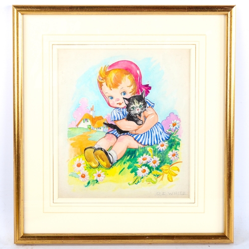 1484 - Doris White, pair of watercolours, children's story illustrations, signed, 20cm x 17cm, framed