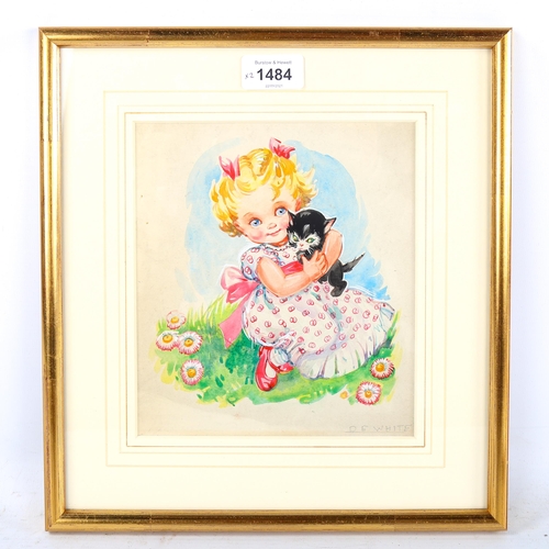 1484 - Doris White, pair of watercolours, children's story illustrations, signed, 20cm x 17cm, framed