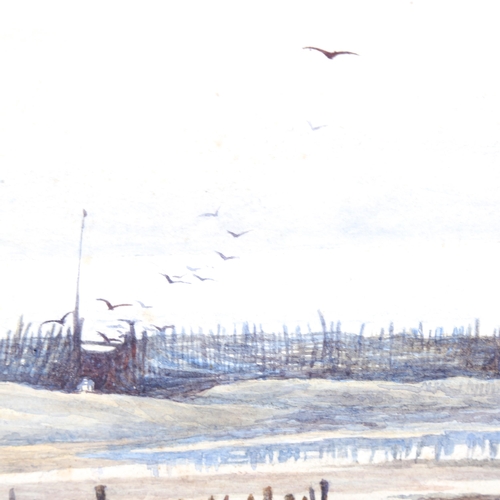 1489 - Minnie Townley, watercolour, coastal scene, signed and dated 1877, 25cm x 35cm, framed