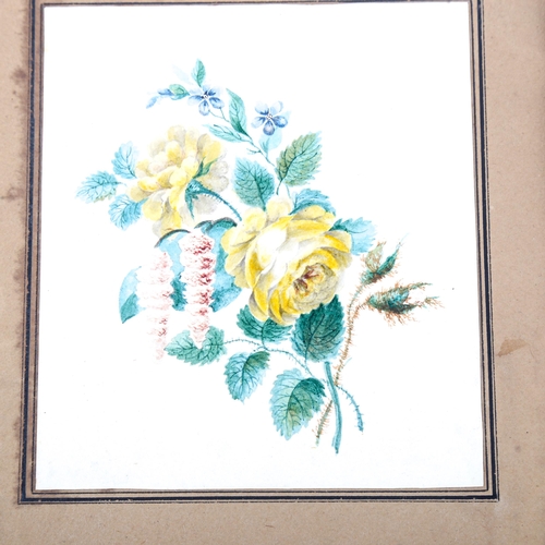 1493 - 19th century watercolour, botanical study, 9cm x 10.5cm, and a 19th century lacquer portrait of a gi... 