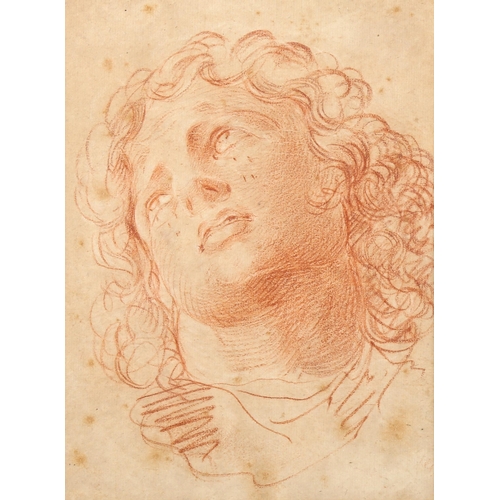 1497 - Annibale Carracci (1560 - 1609), sanguine chalk on paper, head of a young apostle, 19cm x 14cm, fram... 