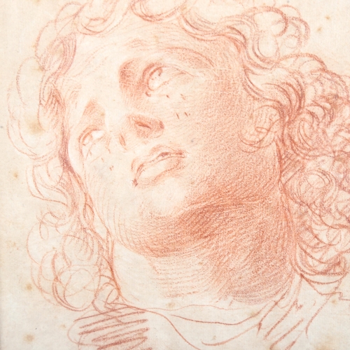 1497 - Annibale Carracci (1560 - 1609), sanguine chalk on paper, head of a young apostle, 19cm x 14cm, fram... 