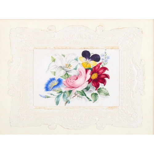 1499 - James Holland (1799 - 1870), watercolour, botanical study in embossed mount, framed, overall frame d... 