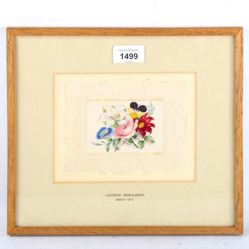 1499 - James Holland (1799 - 1870), watercolour, botanical study in embossed mount, framed, overall frame d... 