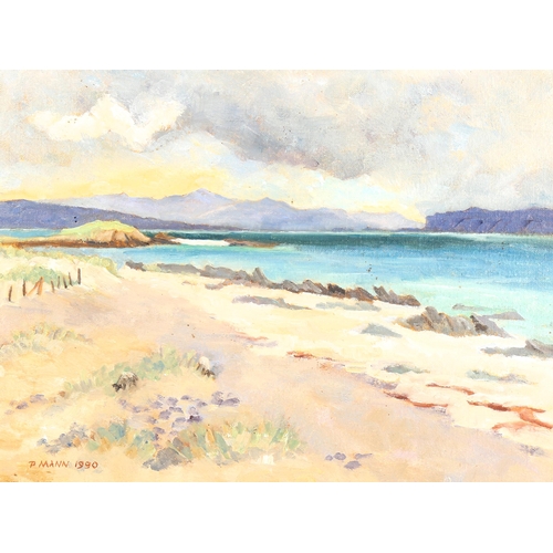 1507 - Pamela Mann, oil on canvas, the north shore, Iona, 30cm x 40cm, framed